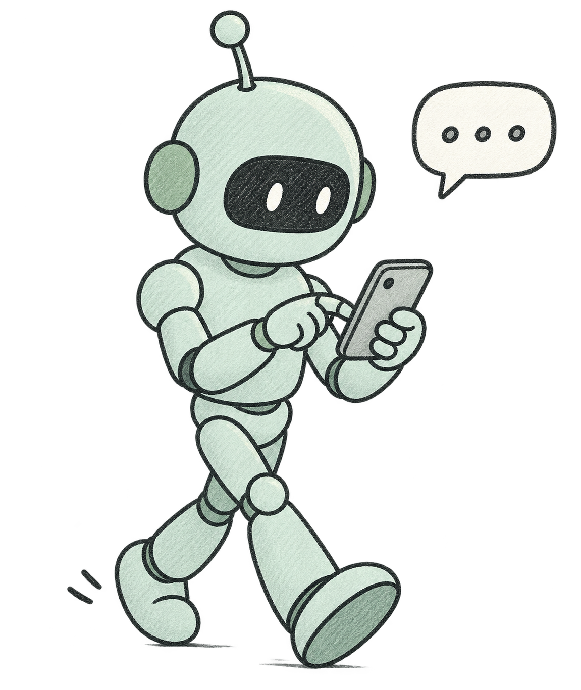 Robot de Collie Suite escribiendo un mensaje